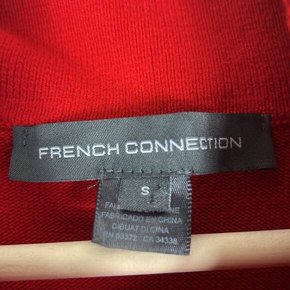 French Connection Sweater Womens S Red Cowl Neck Pullover Longline Cozy Classy - Picture 6 of 7